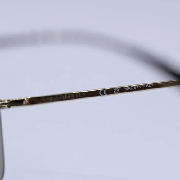 🕶️ New Alexander McQueen AM0412S 002 Sunglasses - Gold Frame, Brown Lenses - Picture 8 of 10